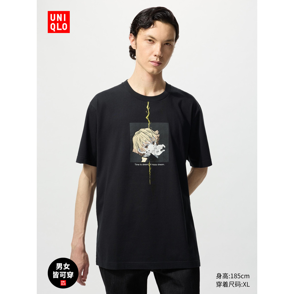 พร้อมสต็อกคู่ใหม่ U-T Anime Ghost Exterminator Blade Printing 100% Cotton เสื้อยืดคุณภาพสูง 481118-0