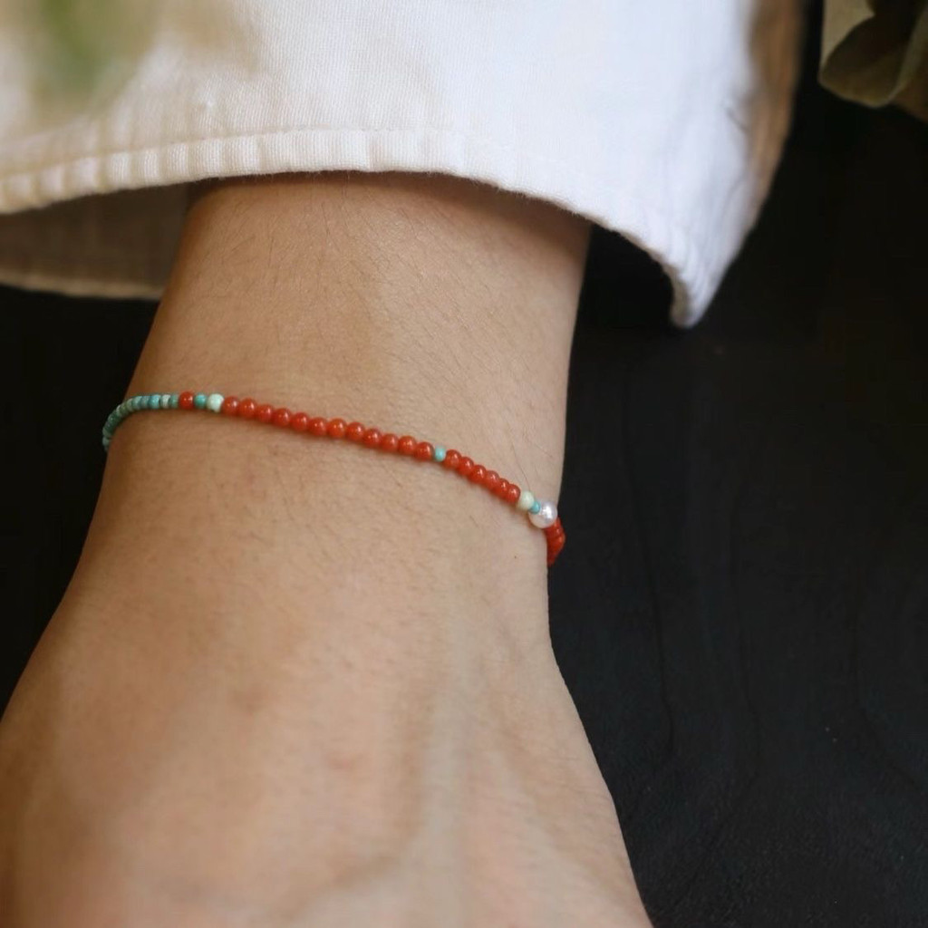 สร้อยข้อมือลูกปัดนิลธรรมชาติUltra-Fine สไตล์เรโทรสมัยใหม่สไตล์จีน