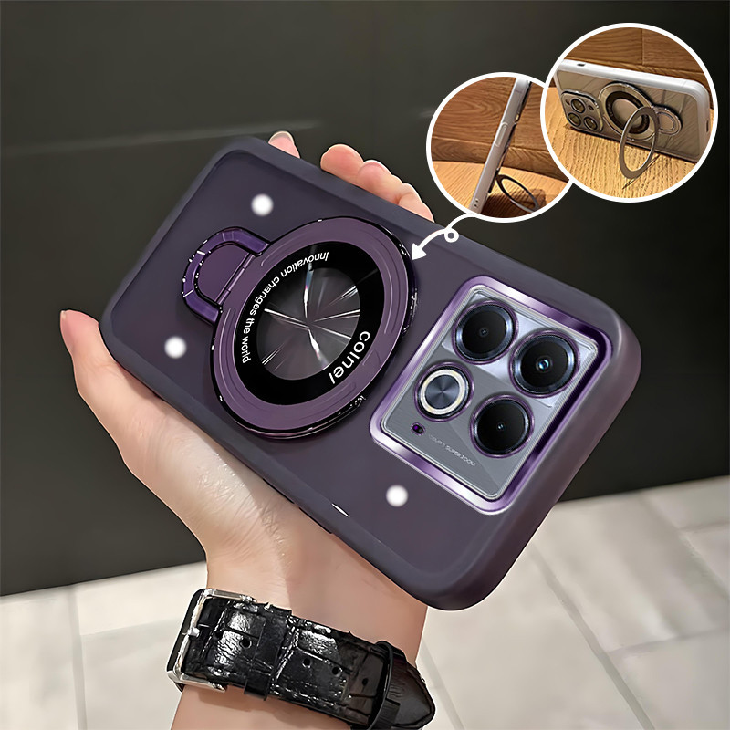 สําหรับ infinix note 50 pro plus 50S 50X 5G 4G 40 40i 30 30i เคสโทรศัพท์กันกระแทก U Shield Bracket กรณีแม่เหล็กเลนส์โปร่งแสงป้องกันใหม่ RFVTGBYHW