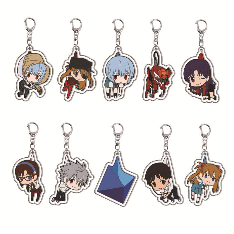 อะนิเมะ Evangelion พวงกุญแจอะคริลิคจี้โปร่งใส
