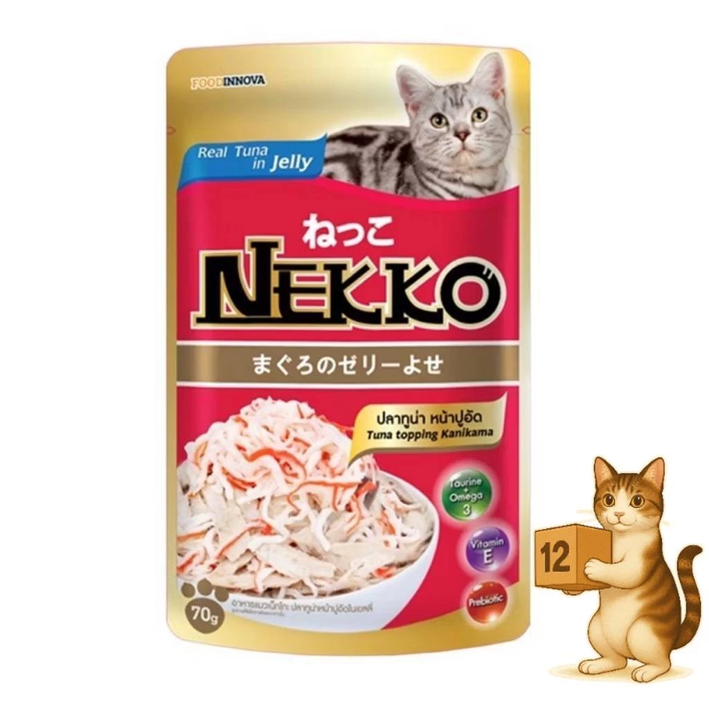 Nekko อาหารเปียกแมว 12 ซอง เนื้อทูน่าแท้ thumbnail 8