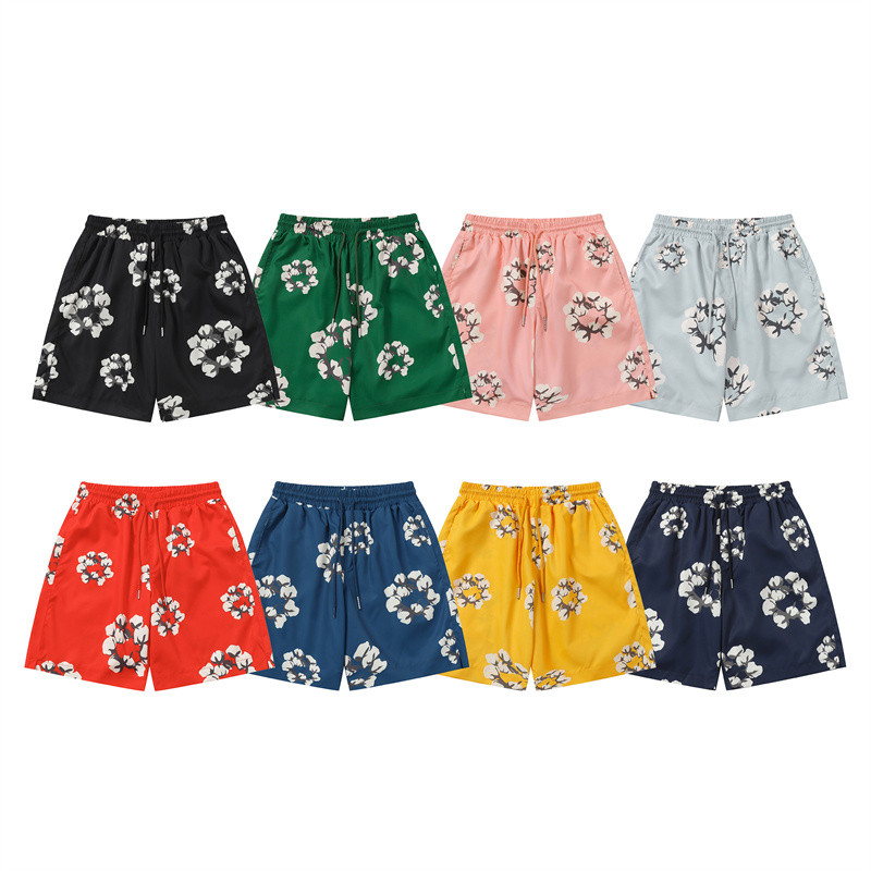 กางเกงขาสั้นผูกเชือก DENIM TEARS ลายฝ้าย สไตล์.unisex JSRTE