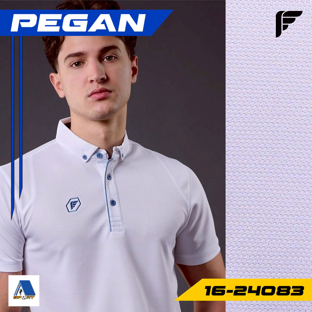 PEGAN เสื้อโปโลพิมพ์ลาย เฉดสีใหม่ รหัส 16-24083 ของเเท้ 1000%