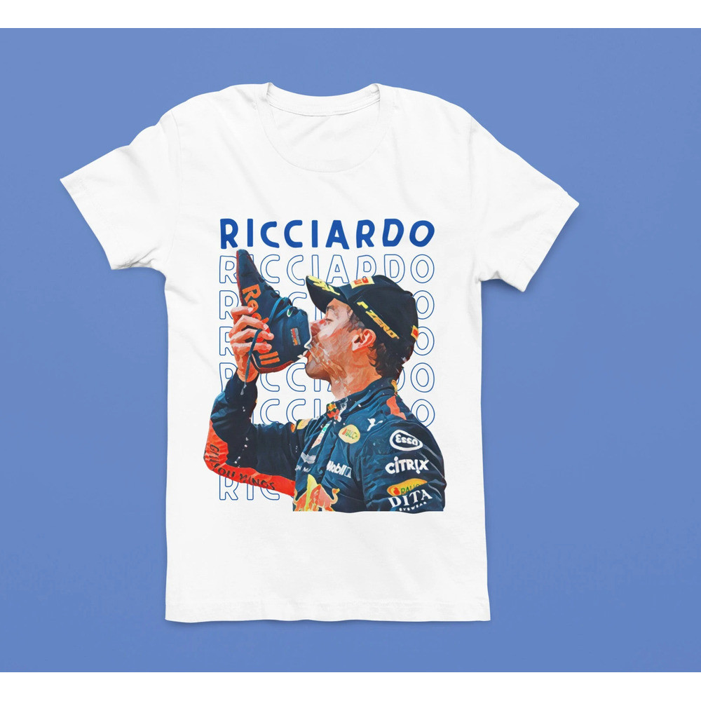 เสื้อยืด Daniel Ricciardo F1 Racing คอกลม แขนสั้น ผ้าฝ้าย ยูนิเซ็กซ์