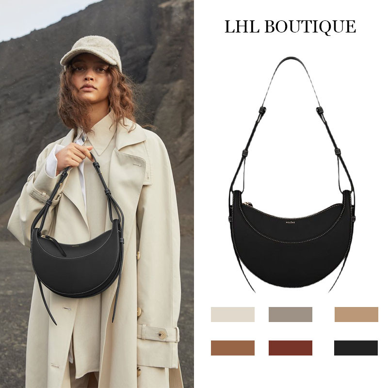 LHL BOUTIQUE polene กระเป๋าสะพายข้าง หนัง กระเป๋ากันฝน สีน้ําตาลวินเทจ carry all lune bag