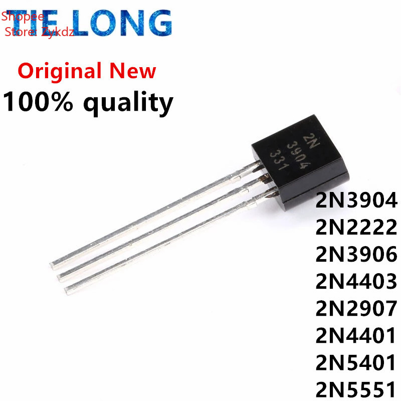 100pcs 2N3904 2N3906 2N4403 2N2907 2N4401 2N22 PN2222 2N5401 2N5551 2N5088 2N5089 2N5087 2N5092 2N70
