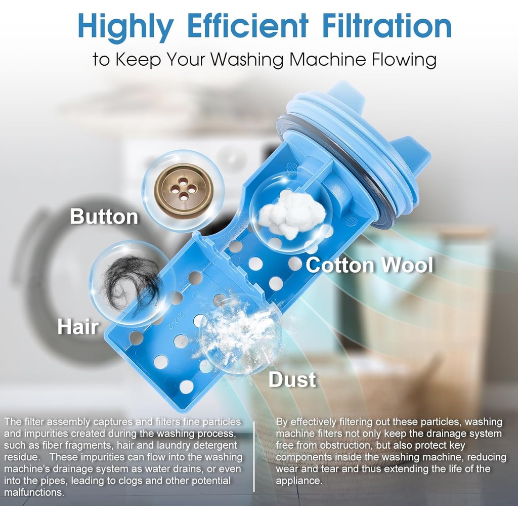 WH11X29539 AP6986715 ปั๊มท่อระบายน้ําเครื่องซักผ้าและชุดกรองเข้ากันได้กับเครื่องซักผ้า ge รุ่น Fit G