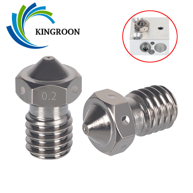 KINGROON Hard Steel E3D V6 Nozzles for 1.75mm filament E3D Harden Steel Nozzle V6 HOTEND M6 Thread 3