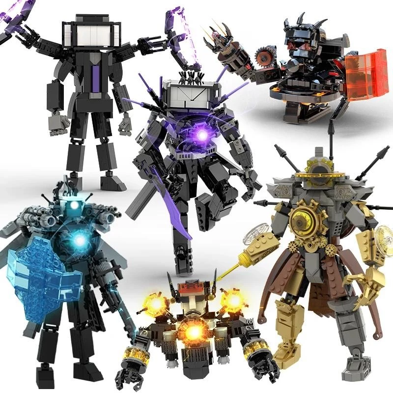 ใหม่ Skibidi ห้องน้ํา Titan Speakerman Cameraman Titan TVman รูป Building Block ชุดอิฐ DIY ของเล่นเด็กผู้ใหญ่ของขวัญ