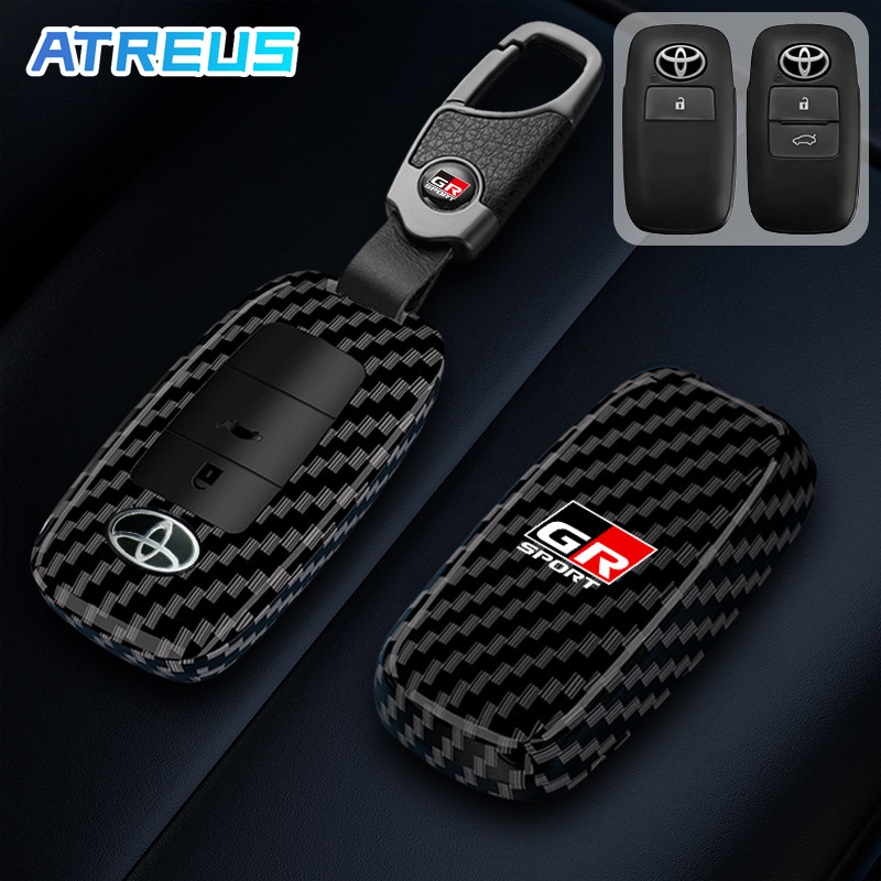 เคสกุญแจ Toyota Yaris Cross Ativ Wigo 2023-2024 Avanza Raize Veloz 2022-2024 คาร์บอนไฟเบอร์ เคสกุญแจรีโมทรถยนต์ พวงกุญแจรถ เคสกุญแจรถยนต์ ตัวป้องกันกุญแจ ซองใส่กุญแจรถ