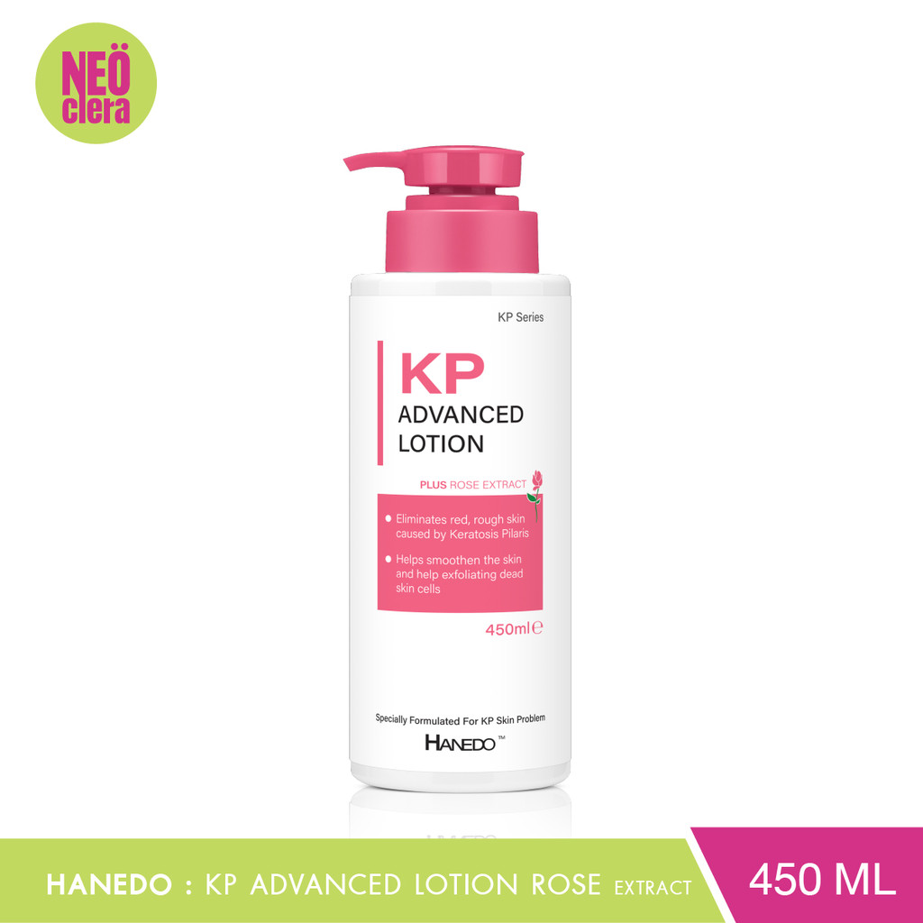 Hanedo KP Advanced Lotion Plus Rose Extract โลชั่นผลัดเซลล์ผิวกลิ่นกุหลาบ ลดขนคุดอย่างอ่อนโยน 450m