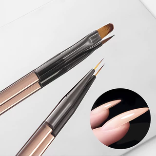 Dual-End เล็บแปรงต่อเล็บเจลเคล็ดลับฝรั่งเศสสําหรับเล็บออกแบบเจล Polish Liner Professional ปากกา