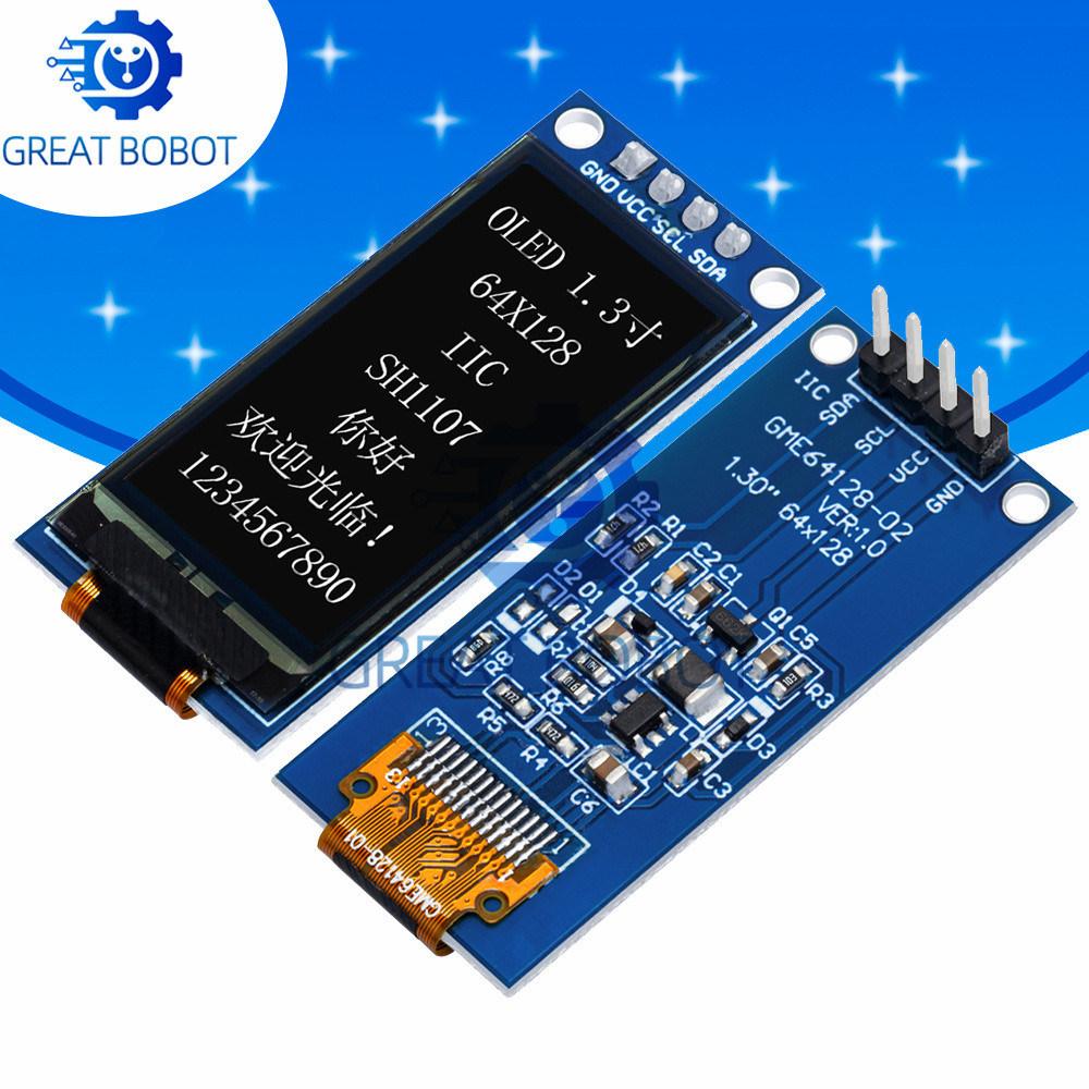 BS จอแสดงผล OLED 1.3 นิ้ว 64128 โมดูล LCD SH1107 LCD 1.3 "OLED โมดูลหน้าจอแนวตั้งสําหรับ arduino