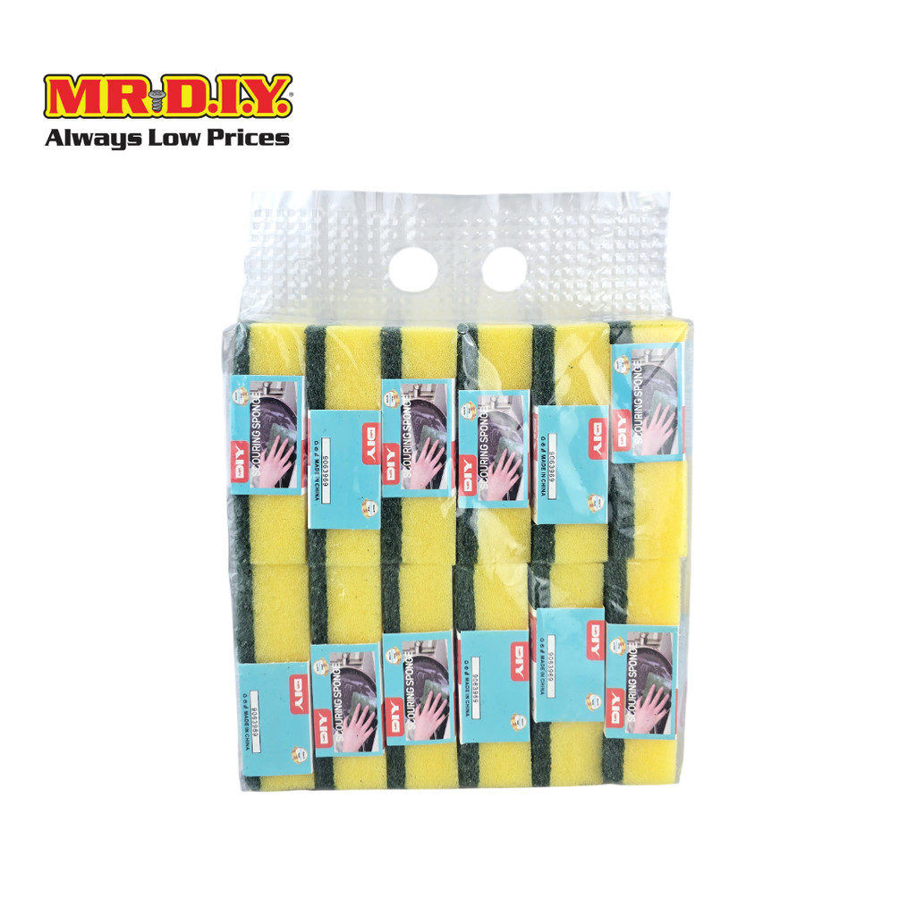 MR.D.I.Y ฟองน้ำพร้อมใยขัดอเนกประสงค์ จำนวน 12 ชิ้น/แพ็ก