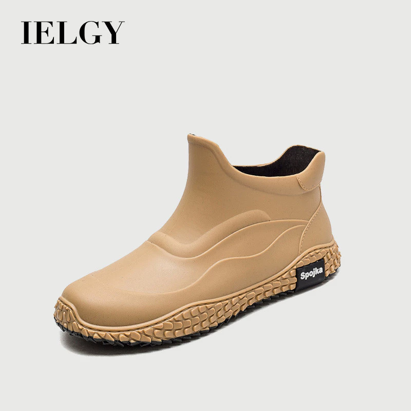 IELGY รองเท้าบูทกันฝนผู้ชายแฟชั่นกันลื่น