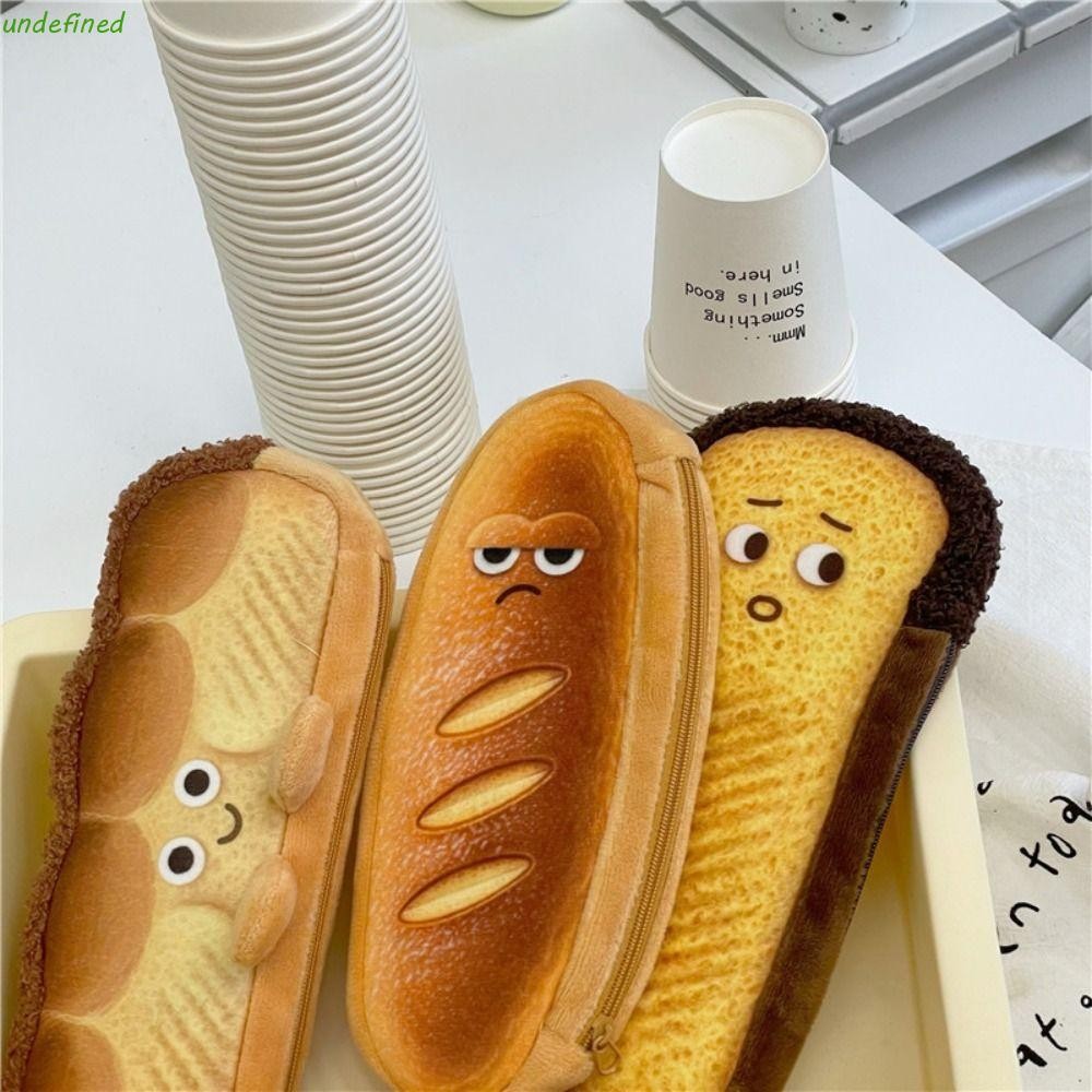 JARREDIW Bread Toast Pencil Case, Bread Toast Bread Pen Box, Stationery Box Large Capacity Funny Plu