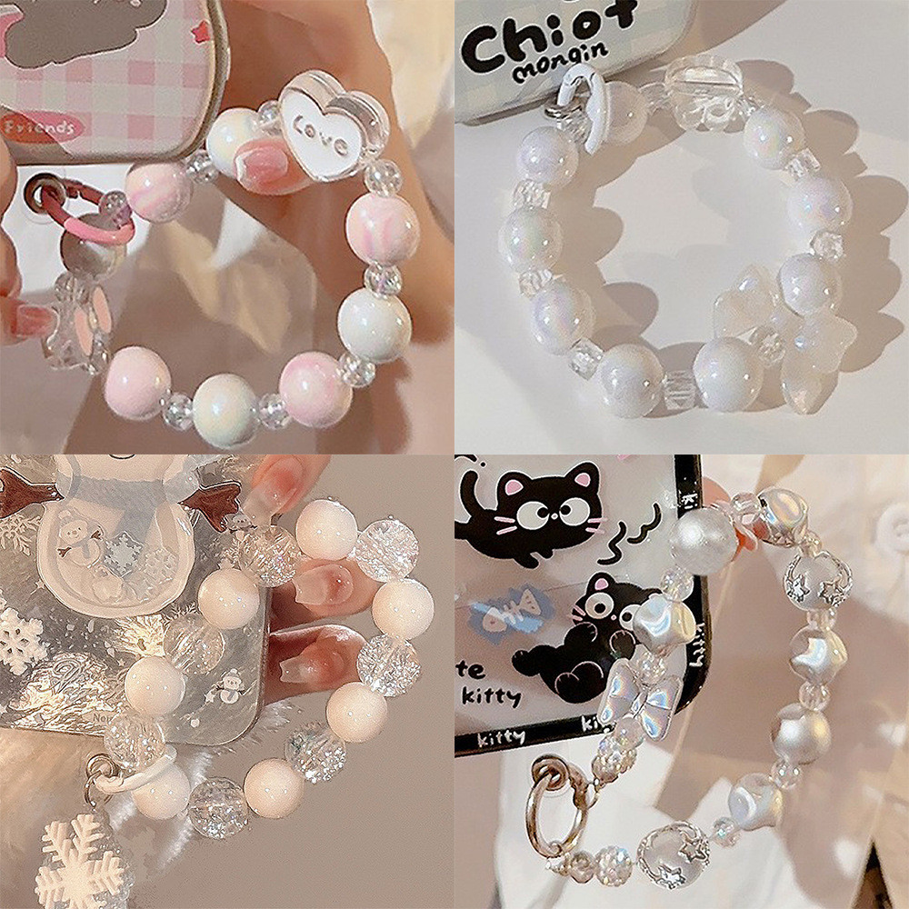 สายรัดข้อมือ ลูกปัดโซ่เชือกเชือกเส้นเล็ก หัวเว่ย เคสโทรศัพท์แบบพกพาเฉพาะแอปเปิ้ล/สีขาวหวาน อิน สไตล์เชือกเส้นเล็กที่เหมาะสม