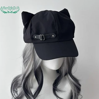 AF ผู้หญิงหู Harajuku Gothic Lolita Beret Y2K หญิง Steampunk Punk ซิป Handmade Sun หมวก A