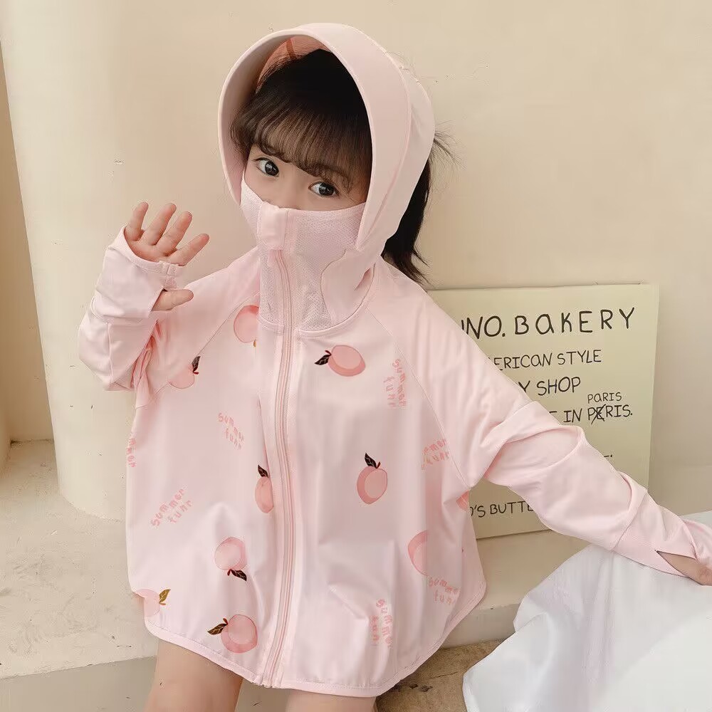 เสื้อลายแจ็คเก็ตจากผ้าไหมน้ำแข็ง แบบเบาและระบายอากาศได้ดี ป้องกันรังสี UV สำหรับเด็กและทารก冰丝儿童防晒衣薄款