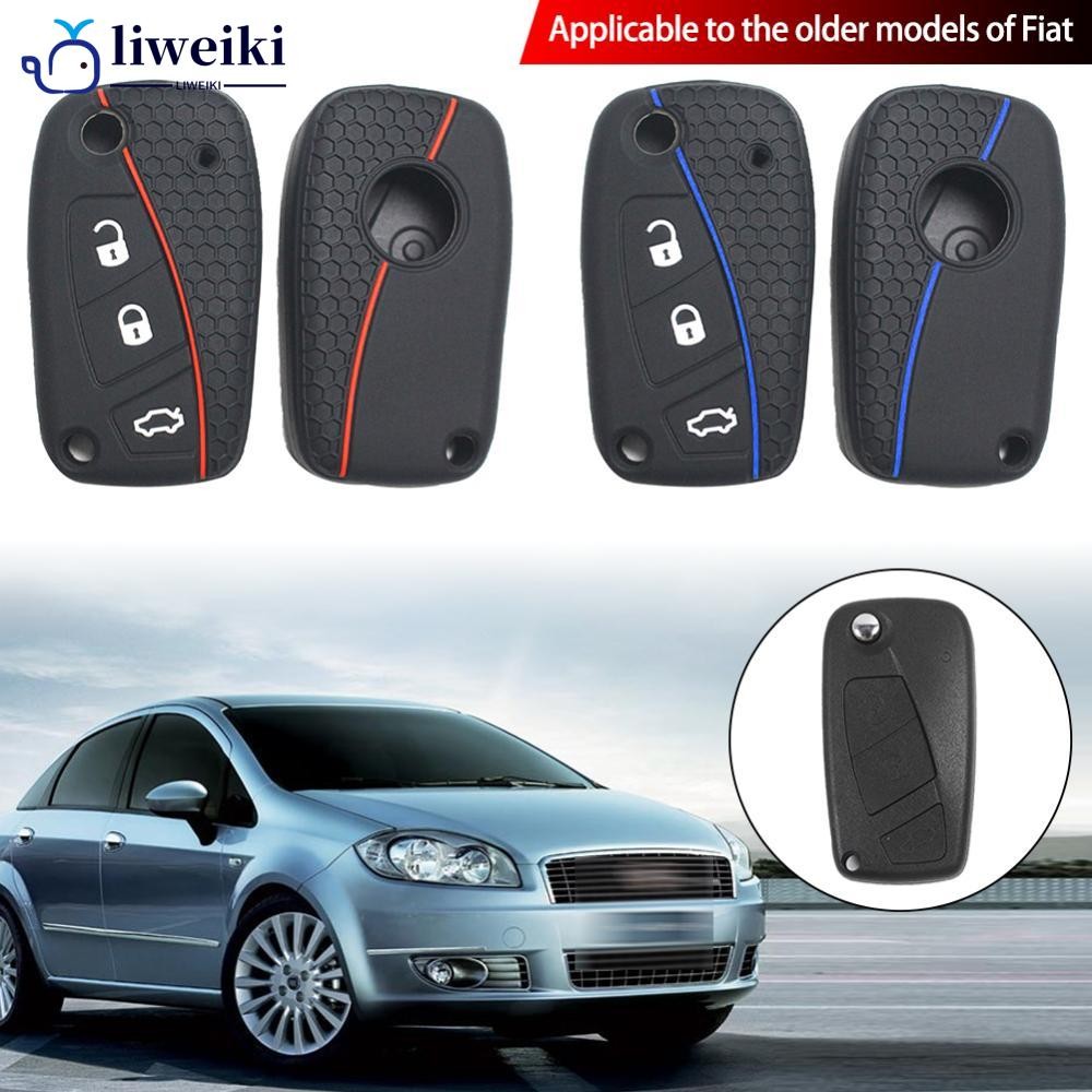 LIWEKI รถฝาครอบ Shell ผู้ถือรถ Remote Key ซิลิโคนสําหรับ Fiat Stilo Grande Punto Bravo Linea Idea Pa