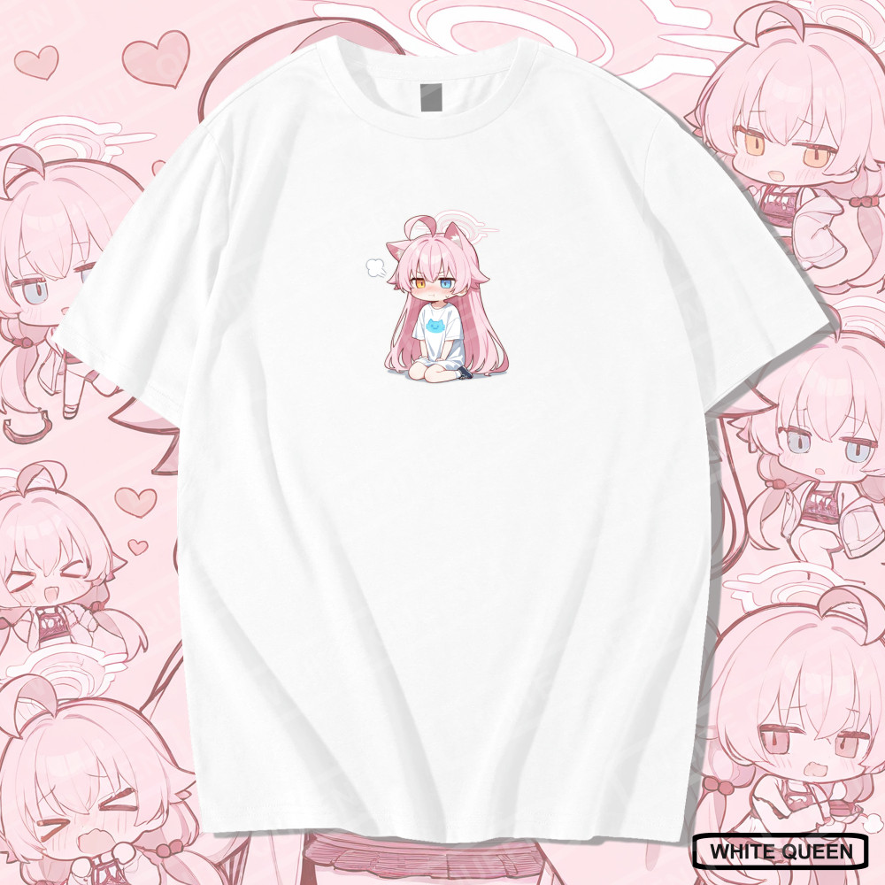 WHITE QUEEN - เสื้อยืด TAKASHI HOSHINO BLUE ARCHIVE CHIBI NEKO - BLUE ARCHIVE HOSHINO CHIBI NEKO