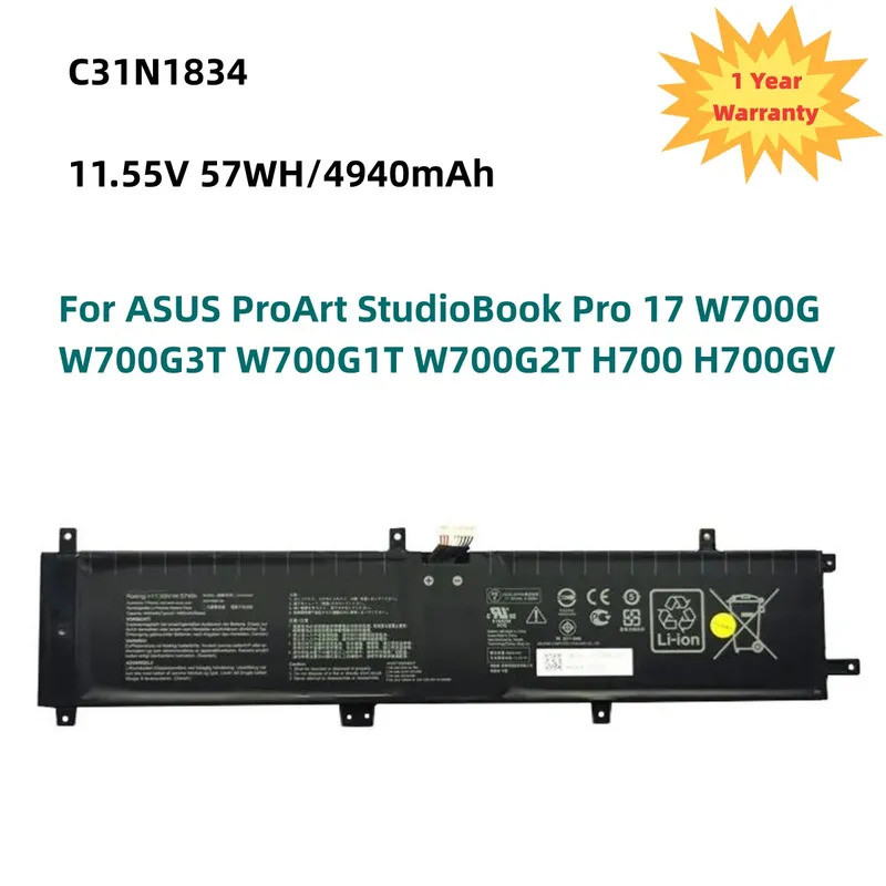 C31N1834 Laptop Battery For ASUS ProArt StudioBook Pro 17 W700G W700G3T W700G1T W700G2T H700 H700GV 