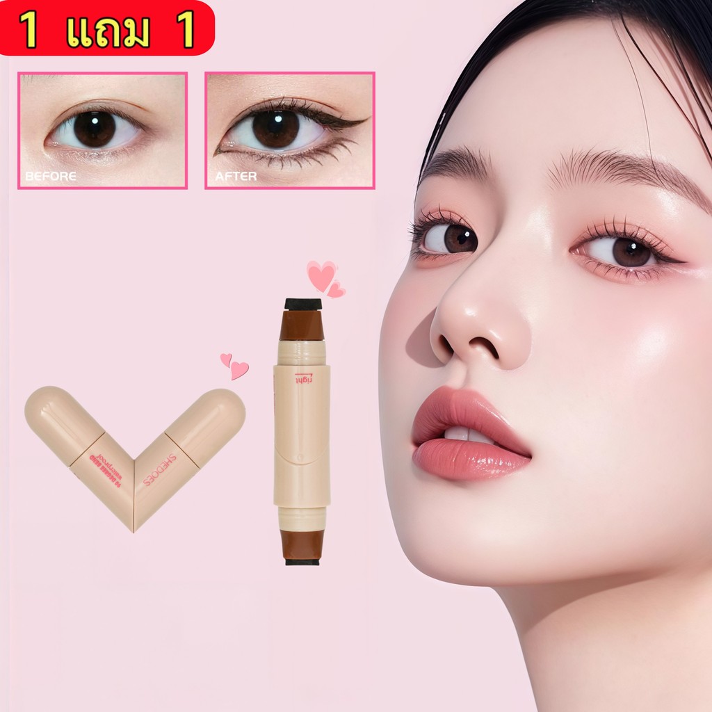 ( 1 แถม 1 ) ปากกาตราอายไลเนอร์ แบบบูรณาการ แม่นยำ ติดทนนาน กันรอยเปื้อน แห้งไว ปากกายางอายไลเนอร์