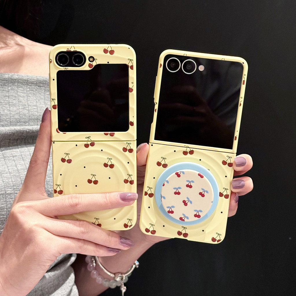 LUKEN เคสโทรศัพท์สําหรับ Samsung Galaxy Z Flip 7 6 5 4 3 ค้นหา N3 N2 FLIP น่ารัก Cherry M ปกหลัง M ข