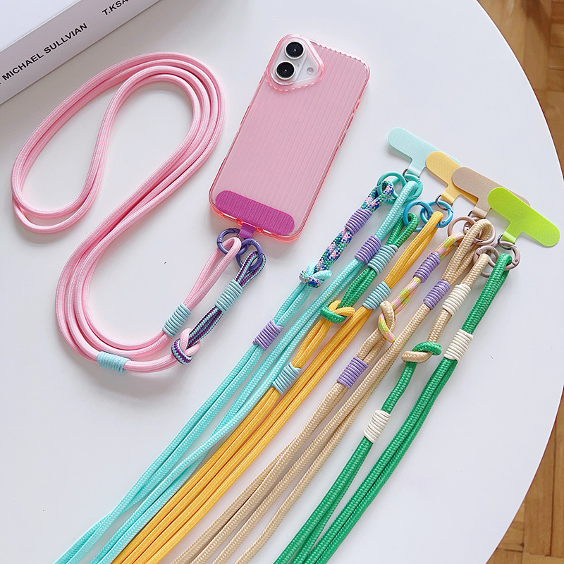 Creative Fashion Multi-function Color-blocking Nylon Braided Lanyard ยาวสั้นเอียง Cross 2-IN-1 เชือก Universal – โปรปัง