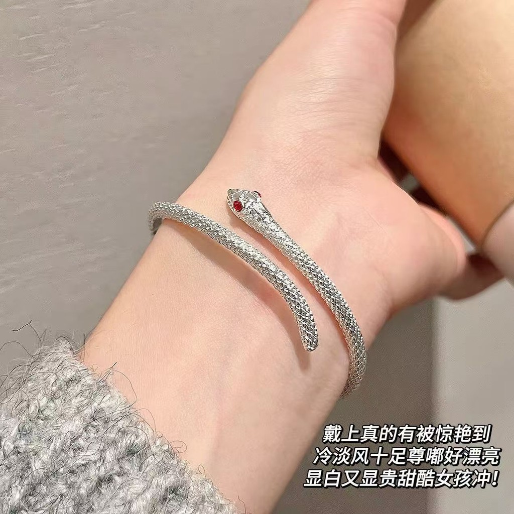 Silver Niche Open Snake Bracelet ins Female Light Luxury Bracelet