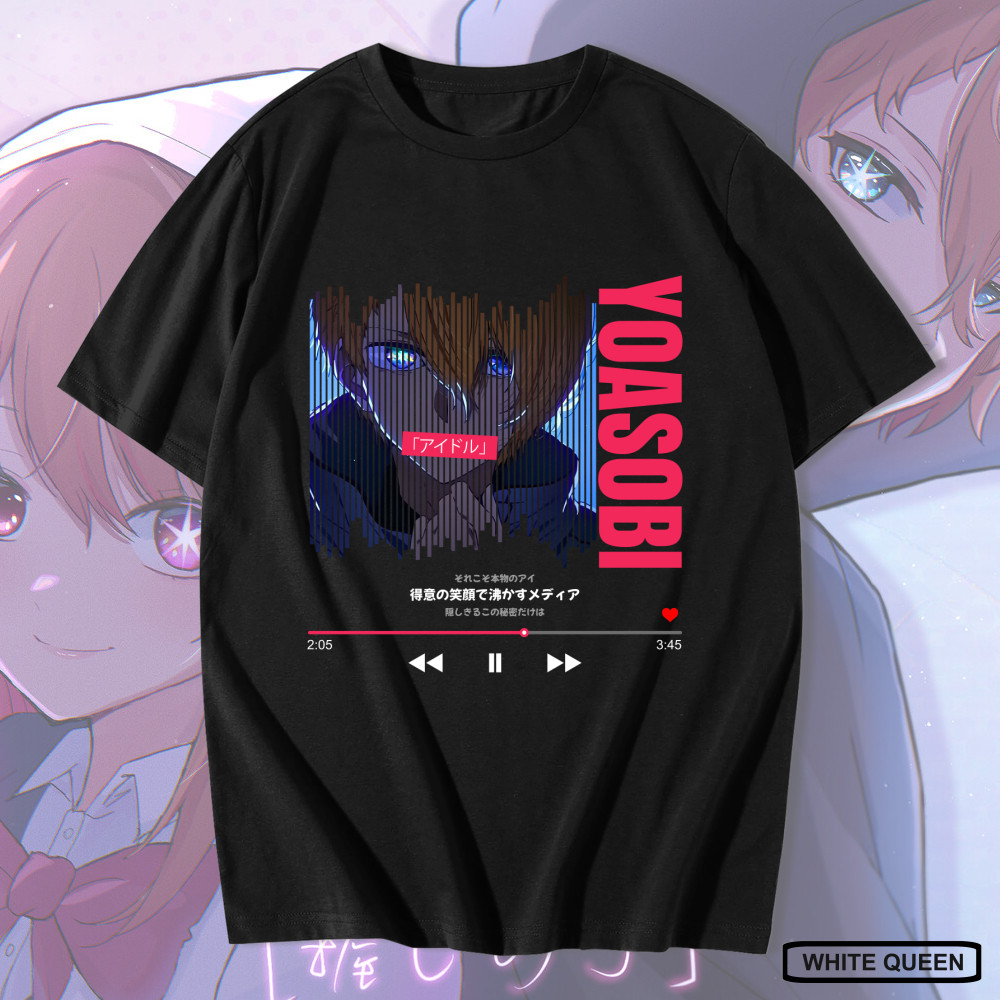 WHITE QUEEN - เสื้อยืด AQUA HOSHINO OSHI NO KO X YOYASOBI - IDOL - MUSIC SERIES YOYASOBI OSHI NO KO 