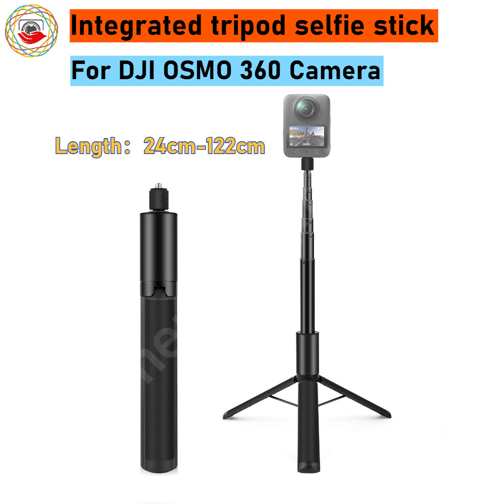 สําหรับ DJI OSMO 360 ที่มองไม่เห็น Selfie Stick ขาตั้งกล้อง 1/4 สกรูกล้องโลหะ Selfie Rod สําหรับ Insta360 X5 X4