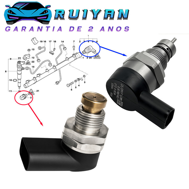 การใช้ความดันและเซ็นเซอร์ความดันเชื้อเพลิงสําหรับ BMW X5 3.0D 3.0SD 30D 35D E53 E70 2.0 3.0 2003-201