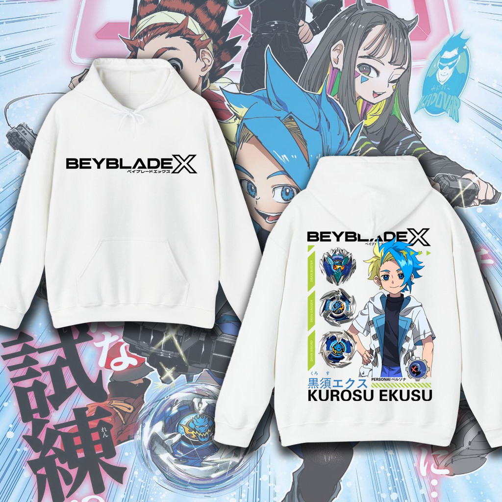 M-3XL  beyblade X Kurosu Ekusu Jaxon Cross อะนิเมะ Hoodie สองด้านพิมพ์ผู้ใหญ่ Hoodie สบายผ้าฝ้าย #8