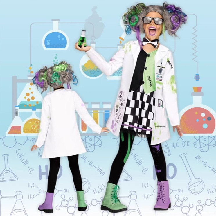 ส่งจากไทย เสื้อกราวน์เด็ก อาชีพในฝันเด็ก ผู้ใหญ่นักวิทยาศาสตร์อนุบาล Crazy cos Frankenstein Professional Play Stage Performance เครื่องแต่งกาย - รูปที่ 6