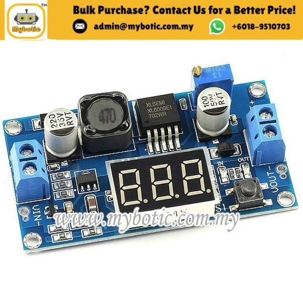 XL6009 4A Step Up Boost Converter พร้อมจอแสดงผล