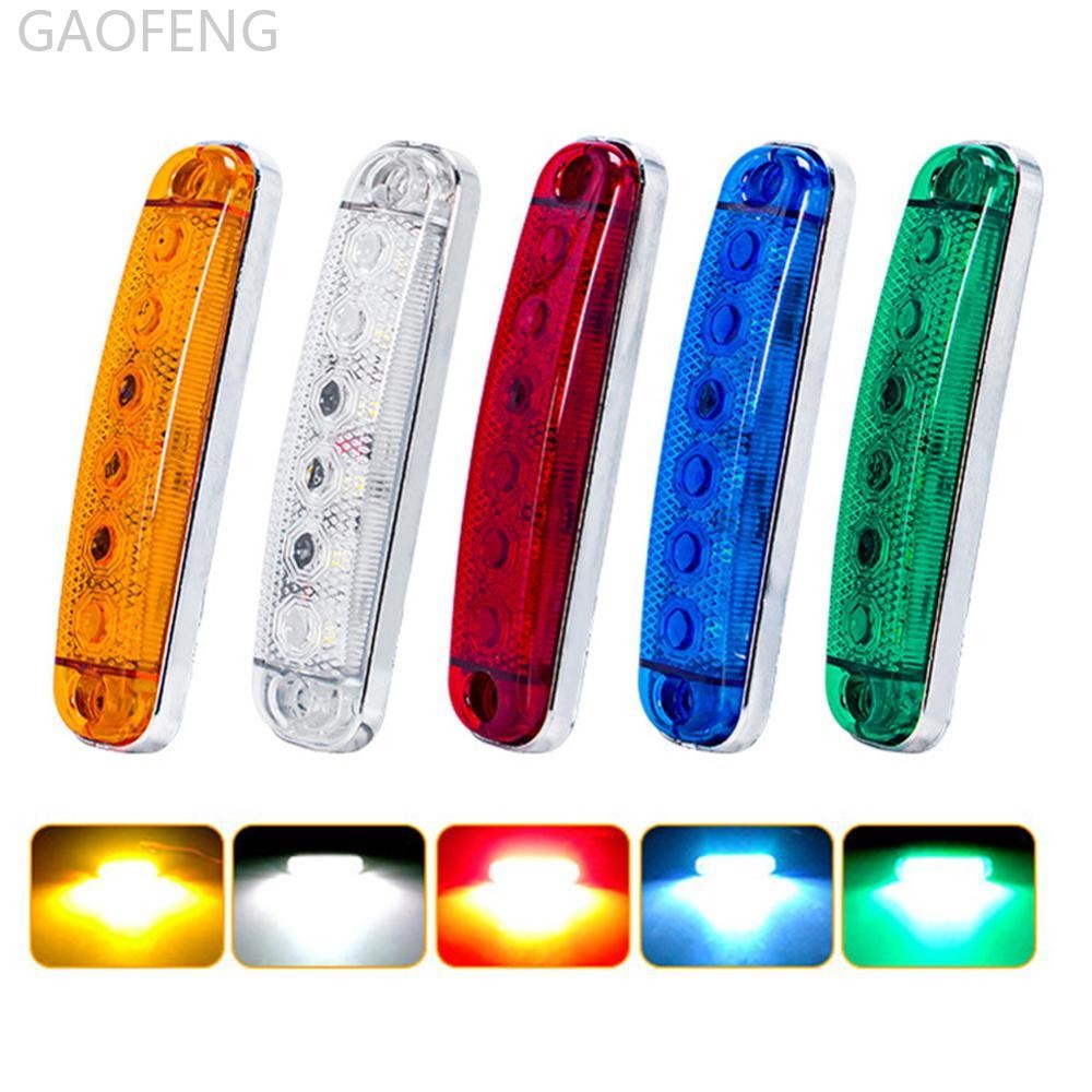 GAOFENG 12V- 80V 6LED Trailer Side Clearance MARKER โคมไฟเตือนเลนส์กระพริบไฟรถบรรทุกด้านข้าง MARKER 