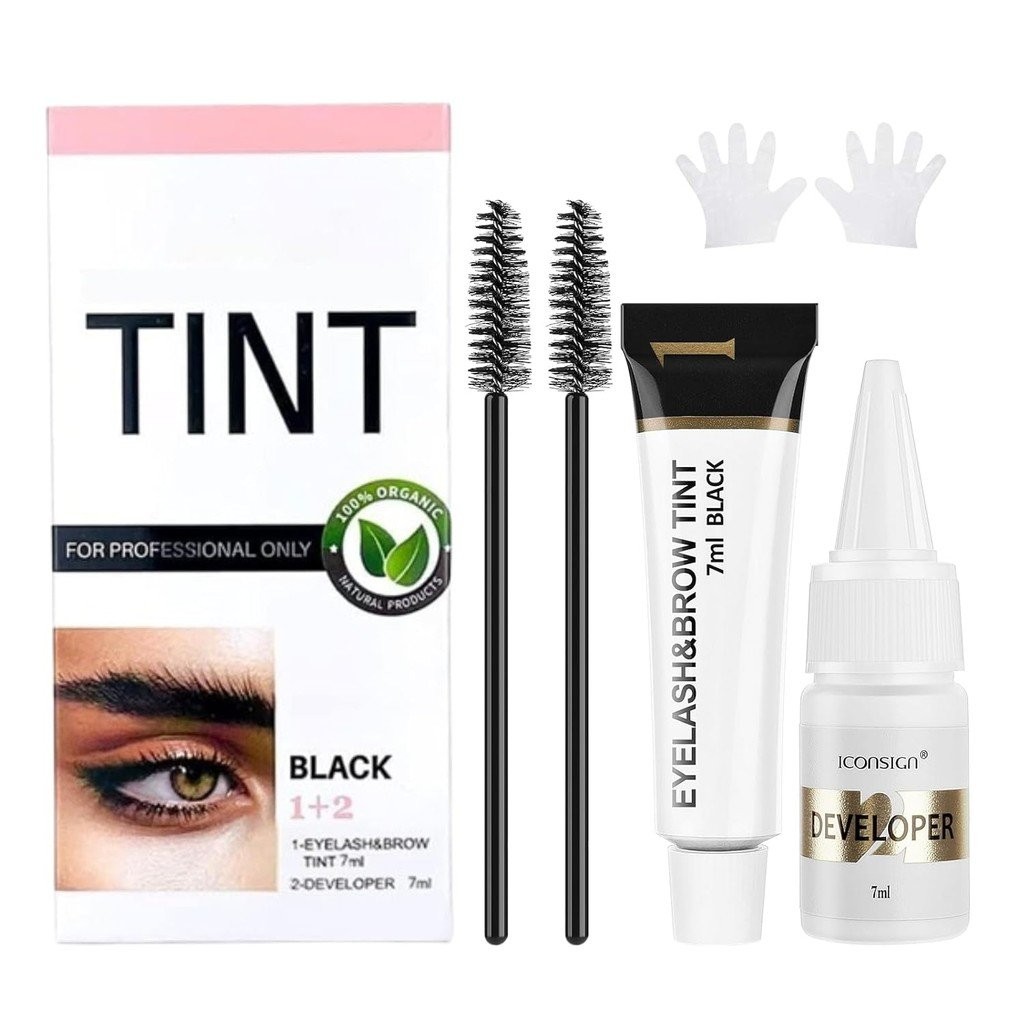 2-In-1 Eyelash & Eyebrow Kit, Professional Lash & Brow Color Kit, Lasting for 6 Weeks DIY Hair Color