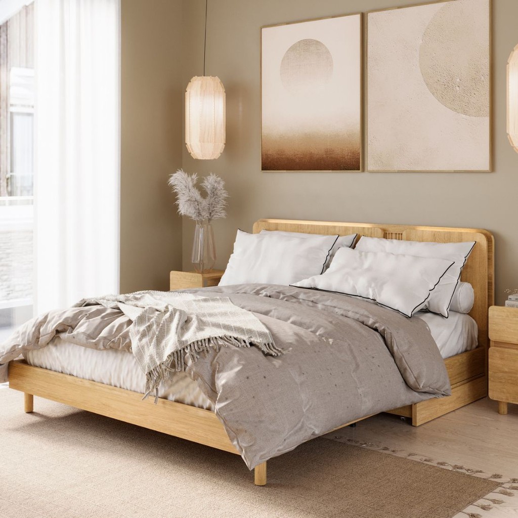 SB Design Square เตียงนอน ขนาด  รุ่น Skift Light Wood (194x210x100 ซม.) แบรนด์ SB FURNITURE