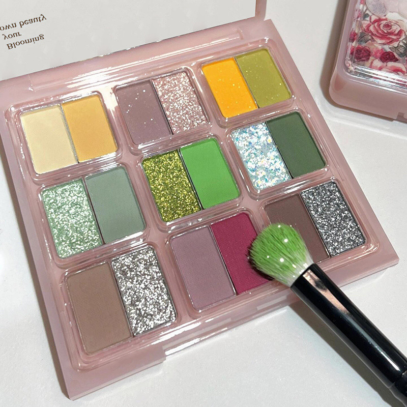 People Collection เกาหลี The Wizard of Oz อายแชโดว์ Matte Pearlescent Sequins สีเขียว High Gloss Blu
