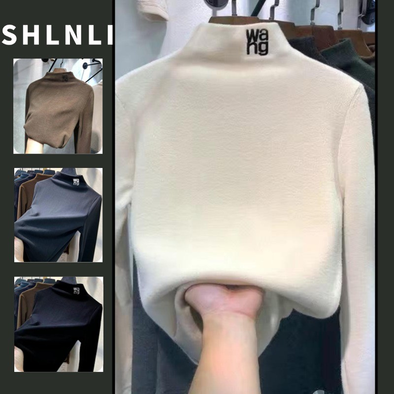 เสื้อชั้นในผู้หญิงแบบSlim Fit ทำจากกำมะหยี่ มีคอสูงและแขนยาว เหมาะสำหรับฤดูใบไม้ร่วงและฤดูหนาว