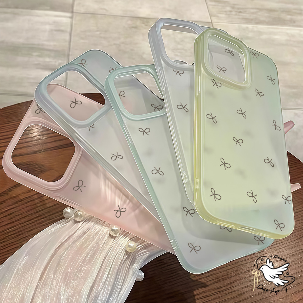 COD-ในไทย เคสผิวด้านไอโฟน11 ลายโบว์ เคส for iPhone 11 12 13 16 14 15 pro max xs xr 7P 8 16 Plus เคสเกาหลี ใช้กับเคสไอโฟน