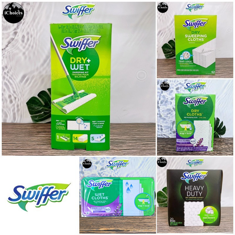 [Swiffer] Dry Sweeping Cloth or Wet Mopping Cloth ไม้ถูพื้น ไม้ม็อบ ม็อบถูพื้น ทำความสะอาดพื้น แผ่นถูแบบแห้งและแบบเปียก