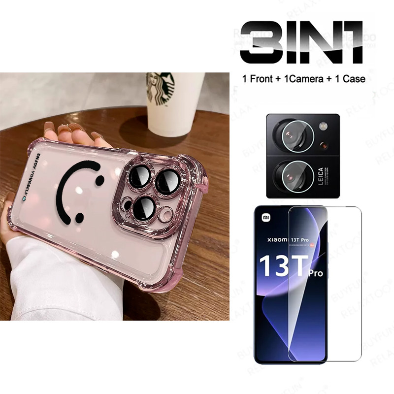 3 in1 Smiley Face Expression สําหรับ Oppo Reno 10 10pro 9 9pro1111f 11pro 12 12pro12f เคสโทรศัพท์ So