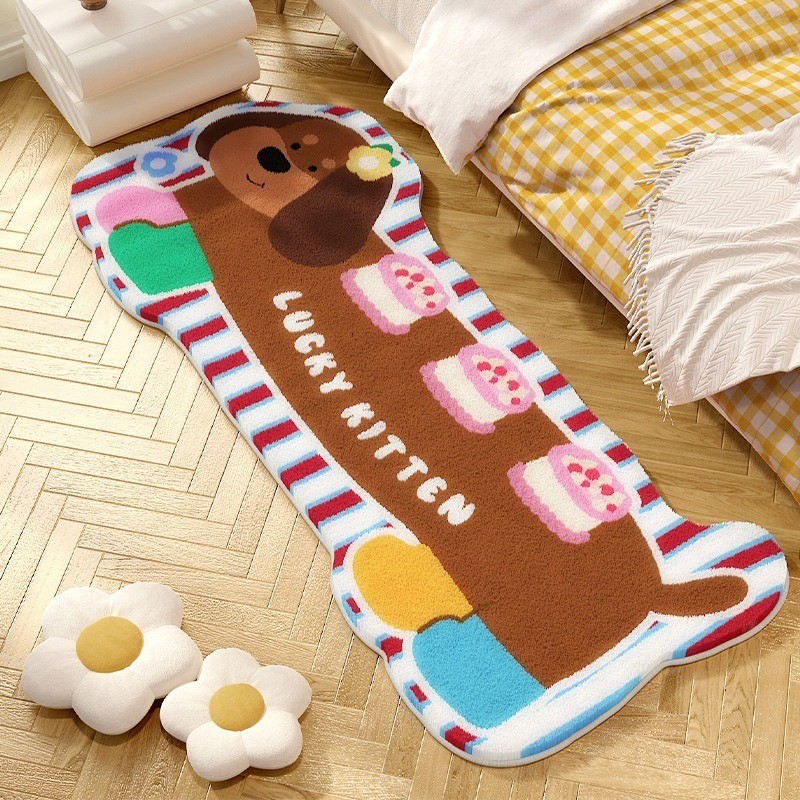 40*60/40*120cm พรมปูพื้นห้องนอน การ์ตูนน่ารักพรมดัชชุนด์ ป้องกันการลื่นไถล - รูปที่ 5