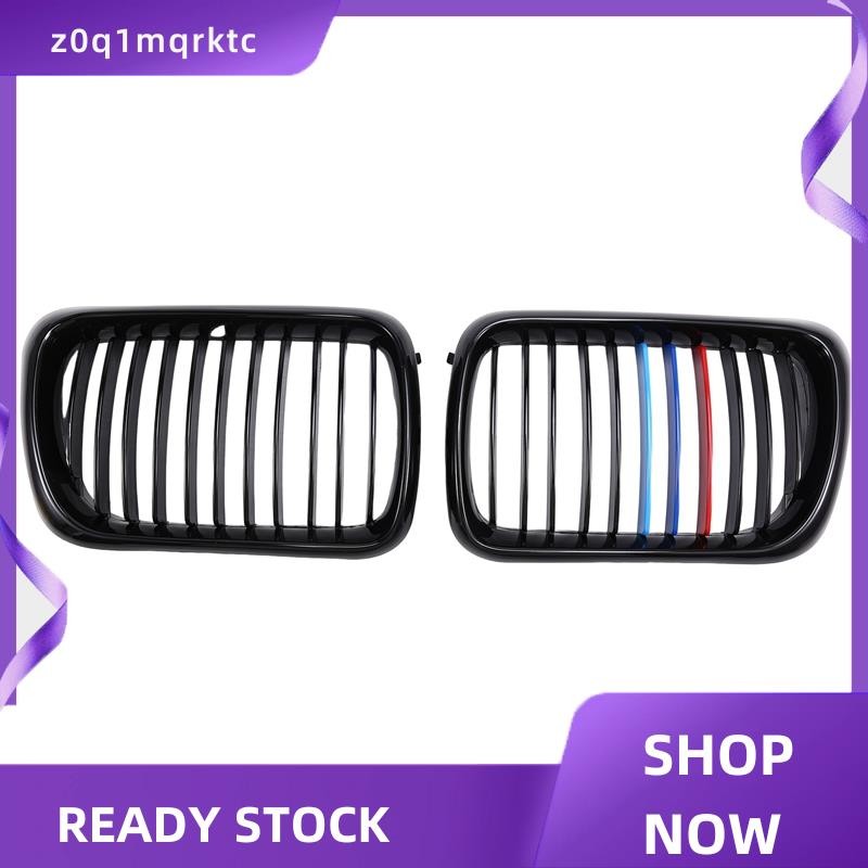 z0q1mqrktc รถ Glossy สีดําด้านหน้า Hood Kidney Grills ตาข่าย Sport Racing Grills สําหรับ- E36 M3 3 S