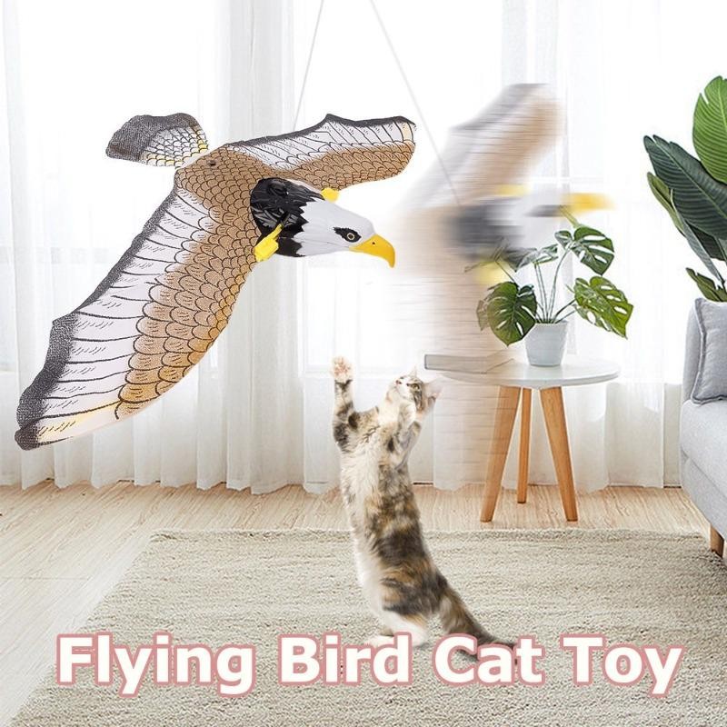 BHQMulti-Functional Flying Eagleของเล่นจําลองนก Interactive ของเล่นแมวแขวนสาย Flying Eagle ของเล่นไล