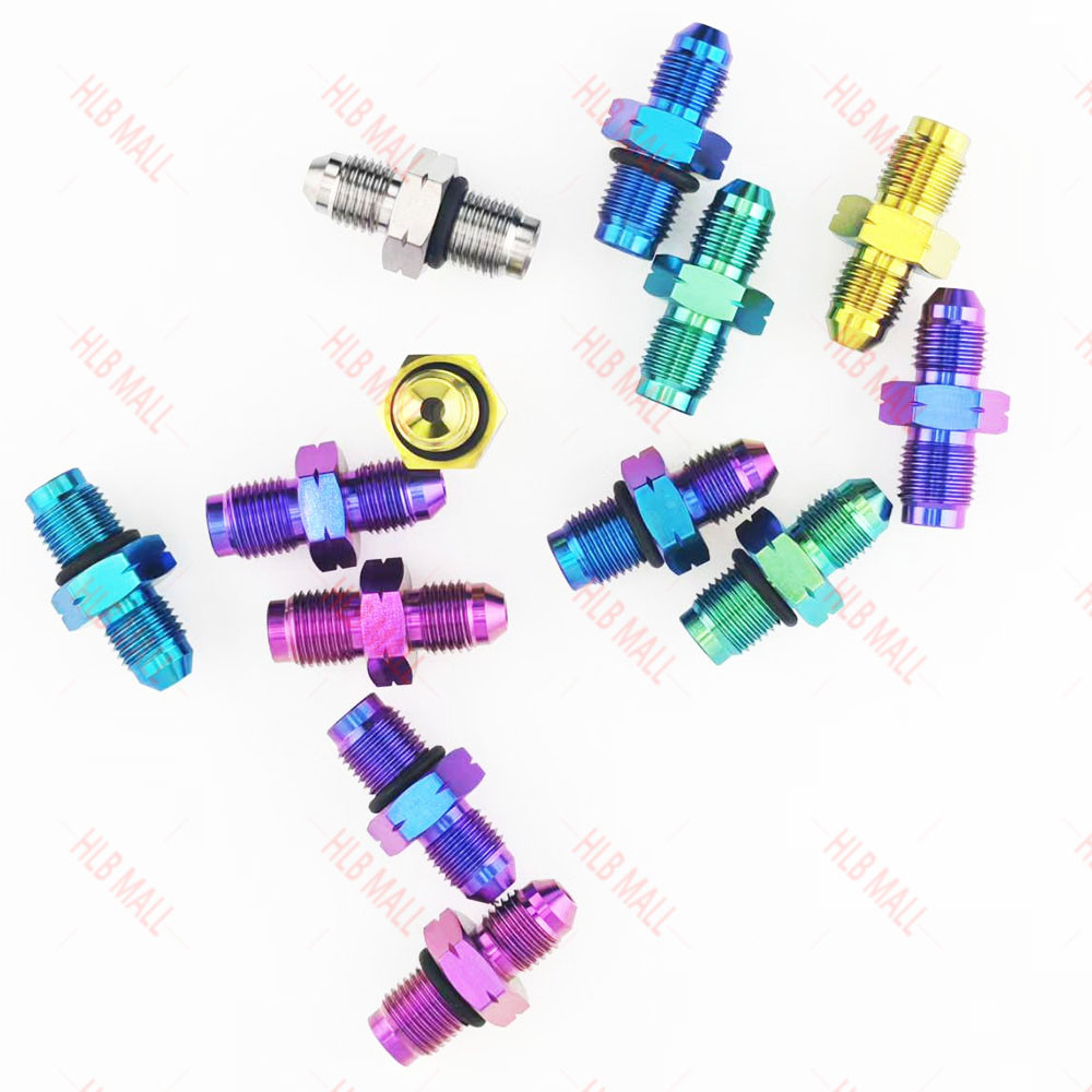 TC4/Gr5 ไทเทเนียม AN3 สายเบรคอุปกรณ์อะแดปเตอร์ AN3 ถึง M10X1.0 / M10X1.25 ชาย Bubble Flare Connector ราคา ถูกที่สุด ดีลบีเคเค แกลเลอรีภาพที่ 6