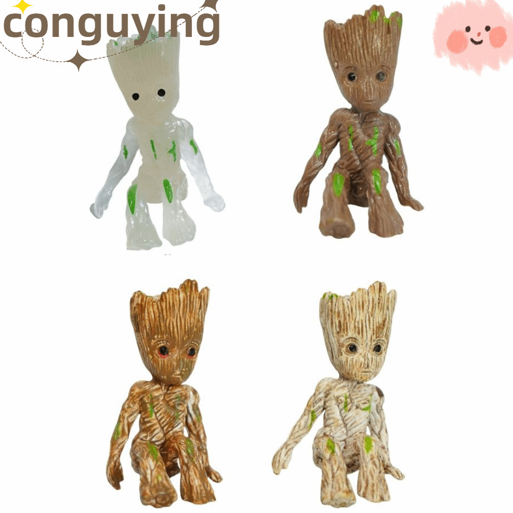 CONGUYING Groot Tree Man, Creative Modern การ์ตูนตกแต่งตู้ปลา,งานฝีมือ Pvc Micro Landscape Decorato 