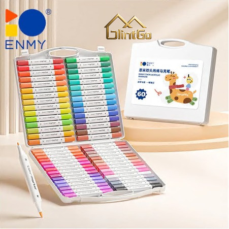 ENMY ปากกามาร์กเกอร์กราฟฟิตี้ 80 สี ปากกามาร์กเกอร์อะคริลิค ปากกามาร์กเกอร์สีกันน้ํา กระดาษไม้แก้วหิ